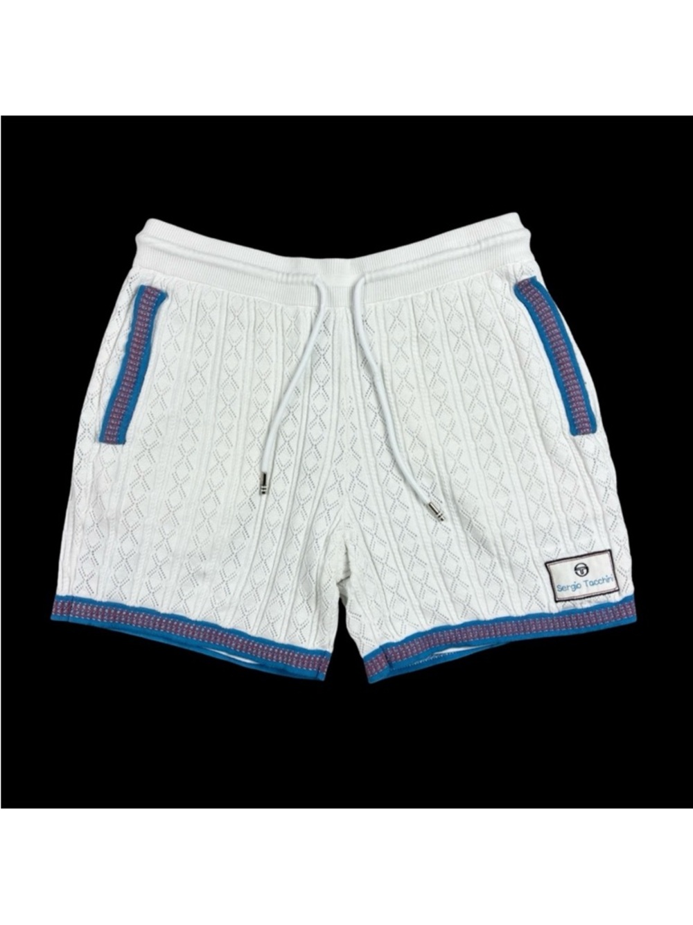 Sergio Tacchini Also Pointelle Knit Shorts in White
